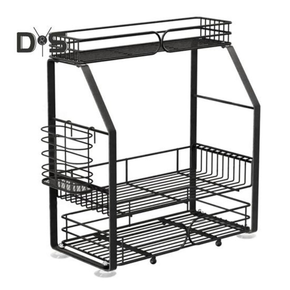 3 Tier Spice Rack Organizer Strong Load-bearing Large Capacity Hollow Design Kitchen Countertop Spice Rack Display Shelf