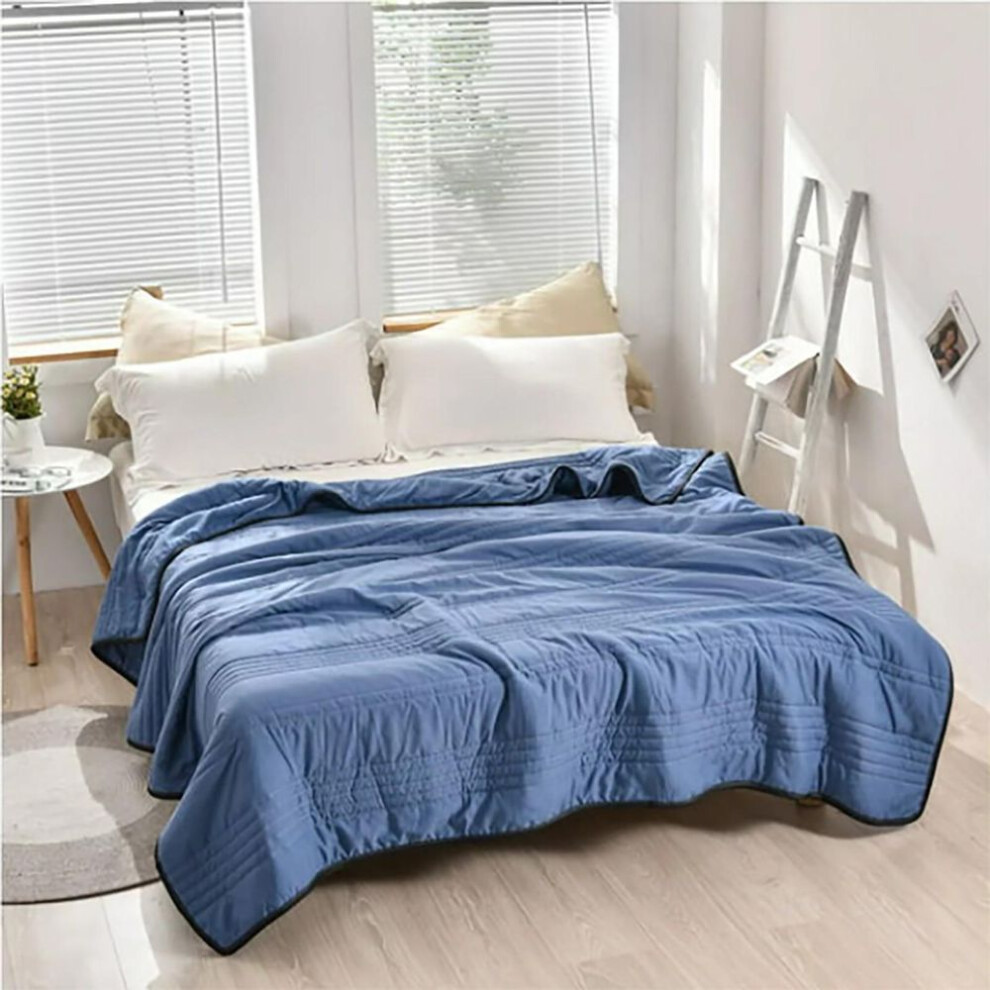 (as the picture, One Size) Solid Color Washed Cotton Quilt Summer Cool Quilt Double Summer Quilt Season Thin Quilt Single And Double Quilt Core Machine Washable
