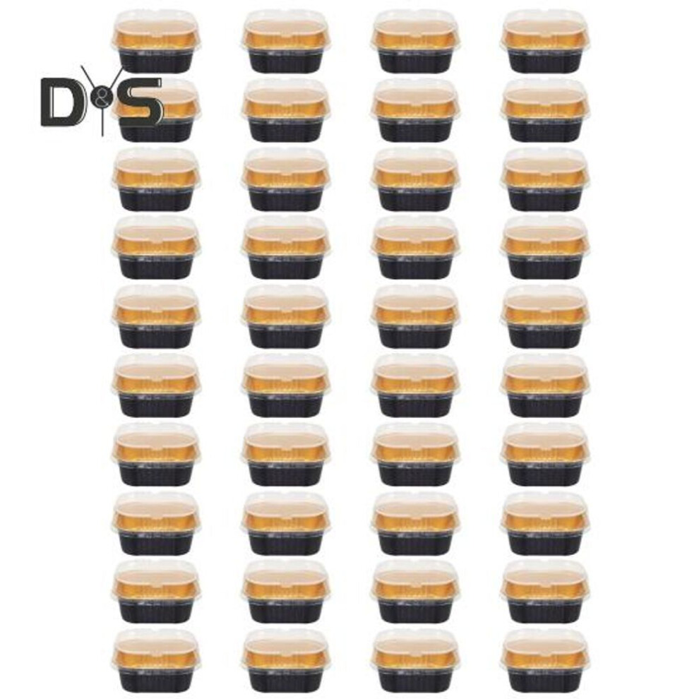 40pcs Mini Cake Pans With Lids Tin Foil Bowls Food Grade Disposable Baking Containers Food Storage Foil Containers Versatile Cooking Bowls