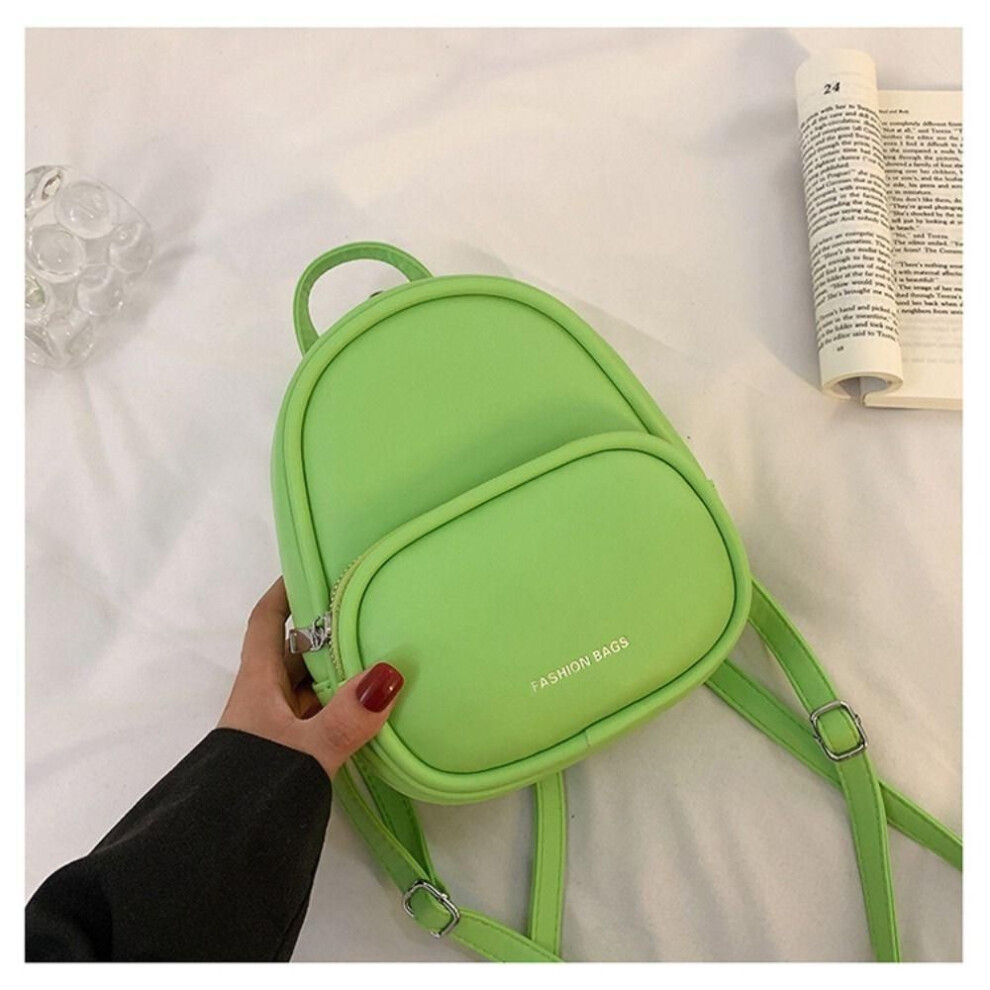 (green) Square Mini Backpack Pu Leather Shoulder Bag New Women's Backpack  Teenage
