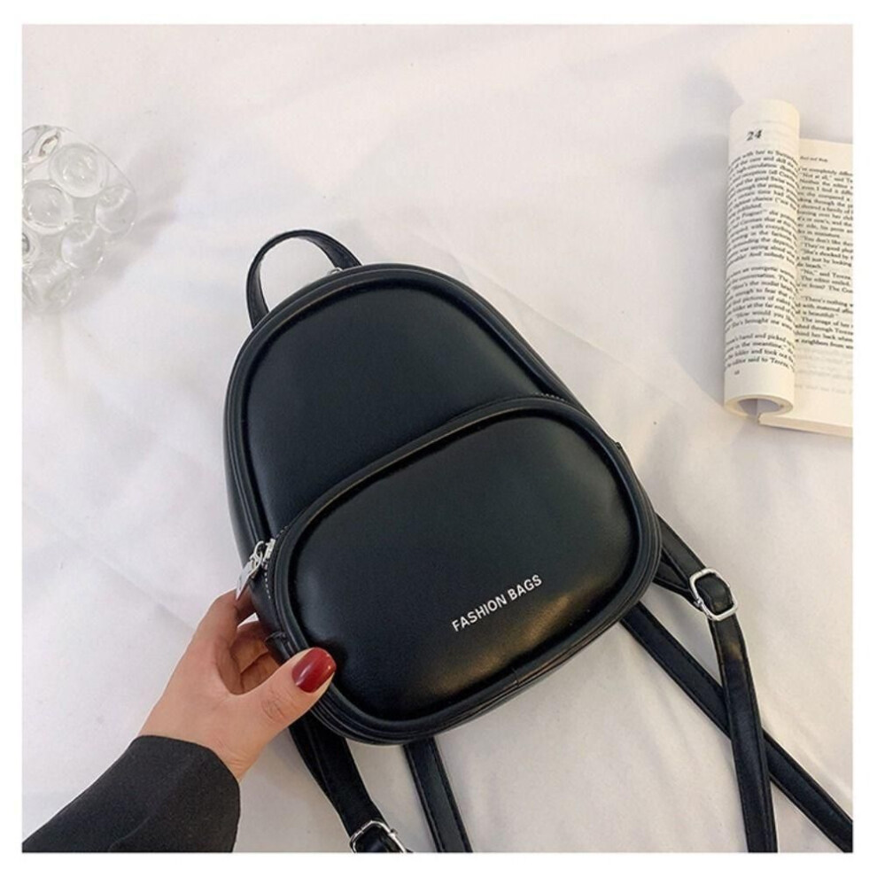 (black) Square Mini Backpack Pu Leather Shoulder Bag New Women's Backpack  Teenage