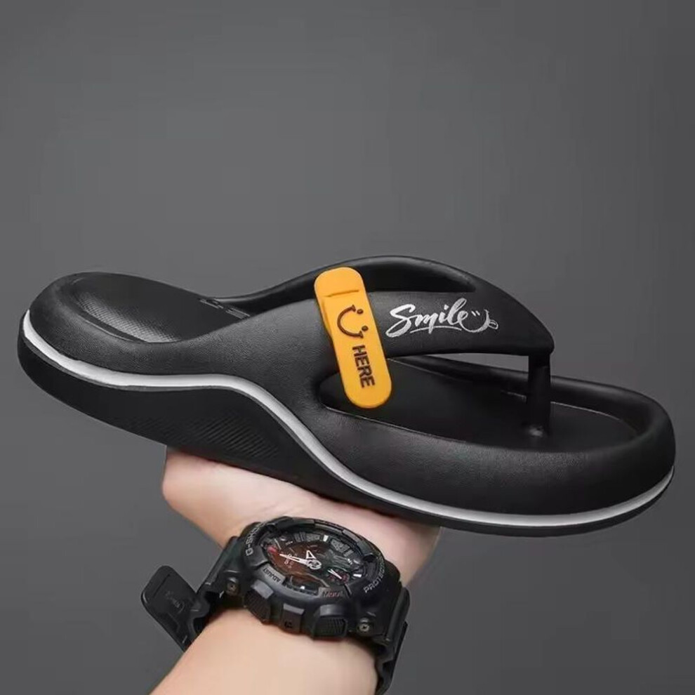 (black, 44-45) Living Room Slippers Man Men's Summer Sandals for Men Adult Men's Sandal Flip-flops House Shoes Brand Slippers Luxury Flop