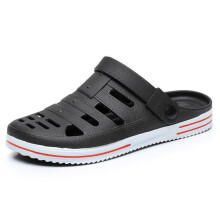 (black, 42) Men's Summer Slip-On Hollow Outdoor Shoes