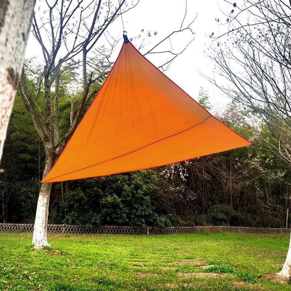 (orange, 3x3x3m) Triangular Outdoor Sunshade Sail - 3m Folding Sun Protection Canopy