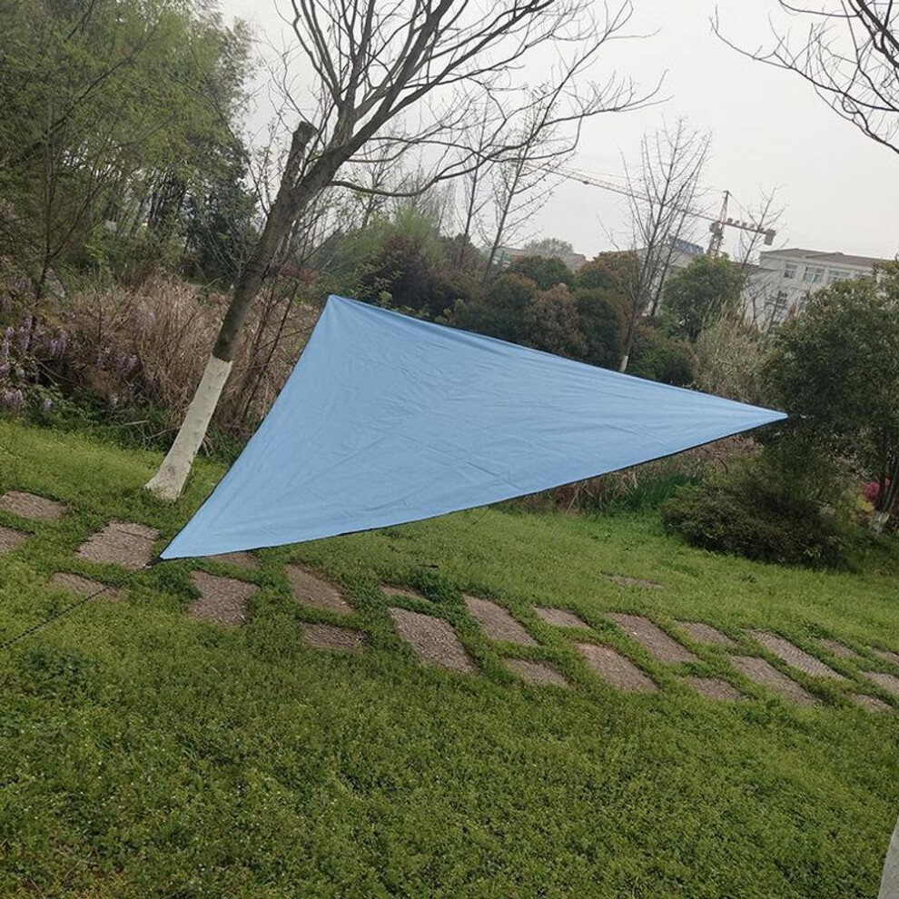 (sky blue, 3x3x3m) Triangular Outdoor Sunshade Sail - 3m Folding Sun Protection Canopy