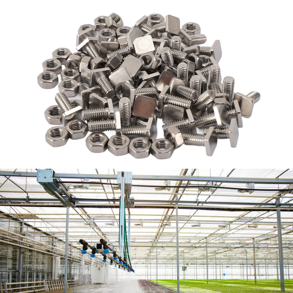 50 Sets Stainless Steel Greenhouse Screws Quick Assembly M6 X 13 Screws M6 Nuts Tool Assortment Set-image-OPC-PH9G2KH-NEW