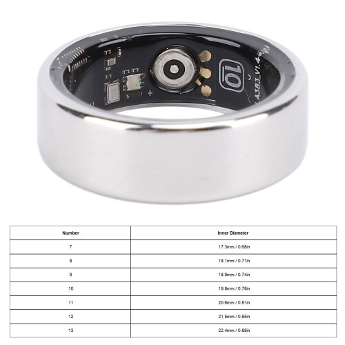 Smart Ring Silver Size 10 15mAh IP68 Steel 1