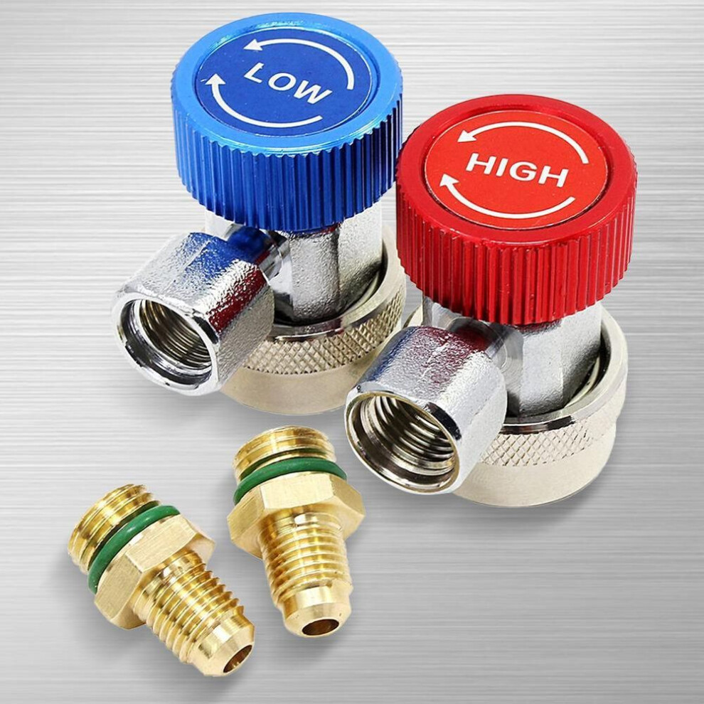 R134A A/C Manifold Gauge Adapter Copper A/C Adapter H/L Manifold Connector Air Conditioner Coolant Air Conditioning Accessories