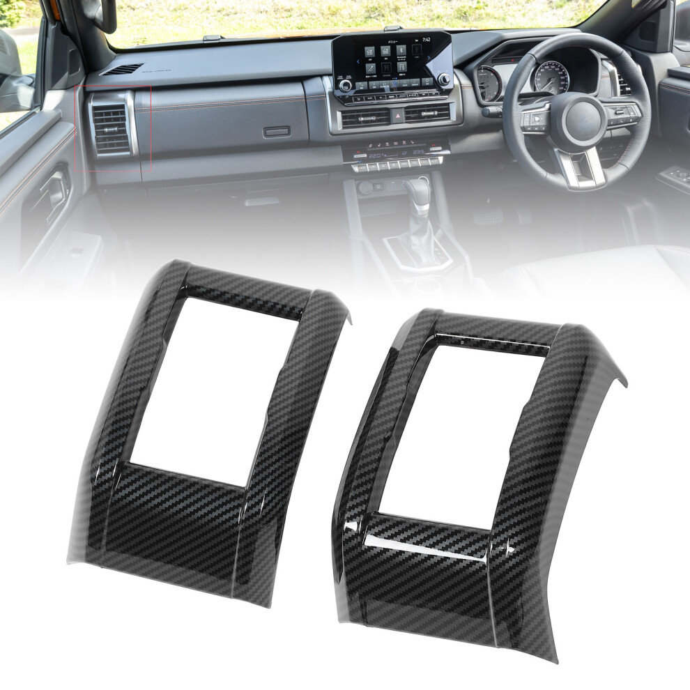 1 Pair Front Ac Vent Outlet Frame Cover Carbon Fiber Style Dashboard Side Air Vent Outlet Cover Trim For Triton L200 2023 To 2024 5041296708510