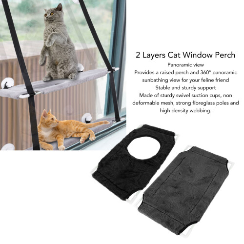 33 Lbs DL Cat Window Hammock 48x31x78cm Black 2