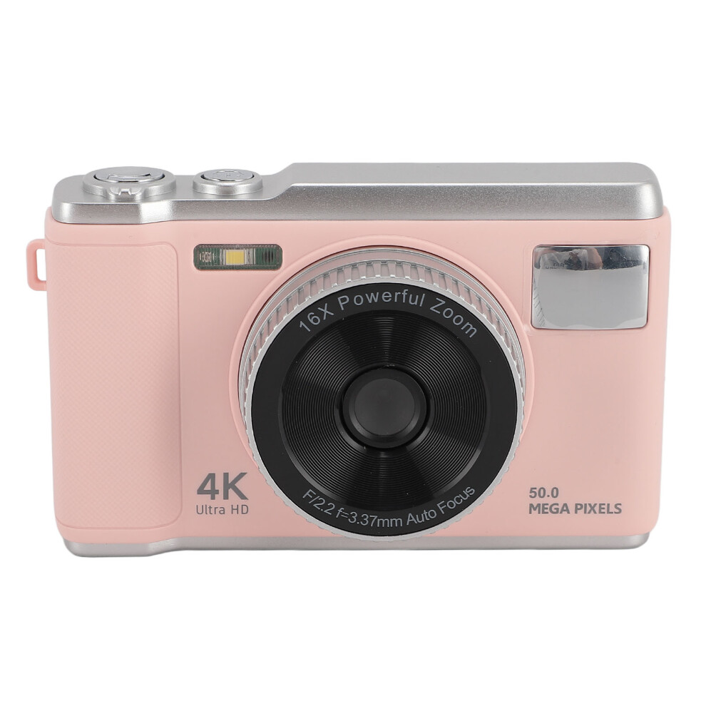 4K Digital Camera 50Mp 2.8Inch Screen Autofocus Vlogging Camera With 16X Digital Zoom Flash Anti Shake For Teens Adult Beginner Pink 8701296710087