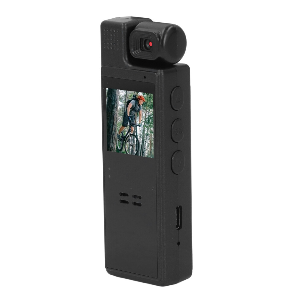 Body Worn Camera 1080P 1.3In Color Screen Portable 180 Degree Rotatable Lens 140 Degree Wide Angle Wearable Back Clip Video Recorder Camcor 9481296711046