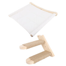 Cat Wall Hammock with Steps - Wood Wall Shelves