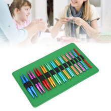 26PCS 10CM Circular Knitting Needles 3.0-10.MM Aluminum Interchangeable Needle and Cable Set for Sweater Scarf Hat