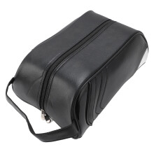 PU Leather Shoe Carrier Bag Waterproof Travel Shoe Organizer with Handle Black