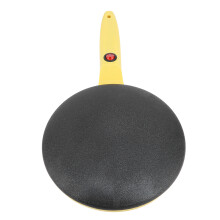Yellow Electric Crepe Maker 8 Inch Portable Crepe Maker Nonstick Automatic Temperature Control Electric Crepe Pan for Pancakes Omelets EU P