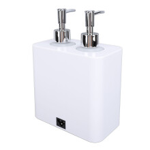 Massage Oil Heater with 4pcs 250ml Bottles Professional Dual Holes Adjustable Temperature Oil Warmer 100W US Plug
