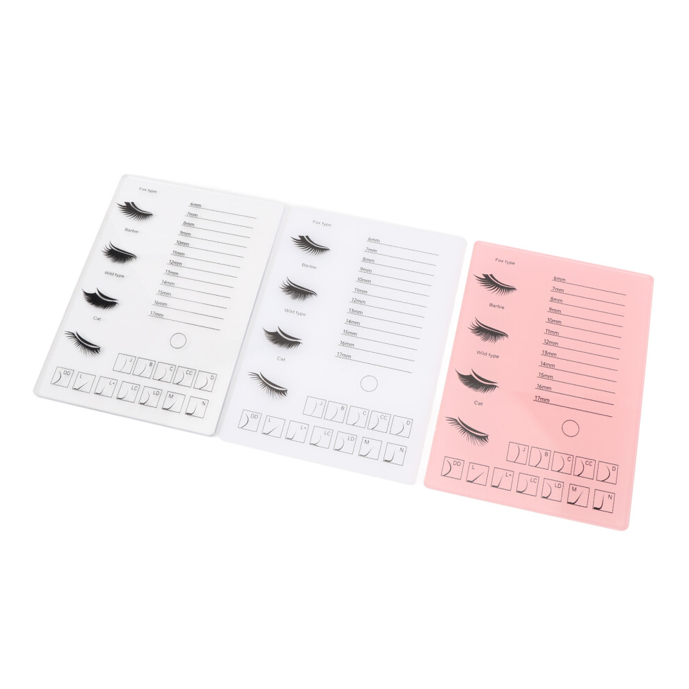 3pcs Eyelash Grafting Pallet Acrylic Eyelash Extensions Tray 2 in 1 Lash Display and Storage Pad with Scale for Beauty Salon