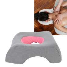 Face Down Pillow Soft Ergonomic Hollow Headrest Face Cushion for Salon Massage Beauty Bed Gray Pink
