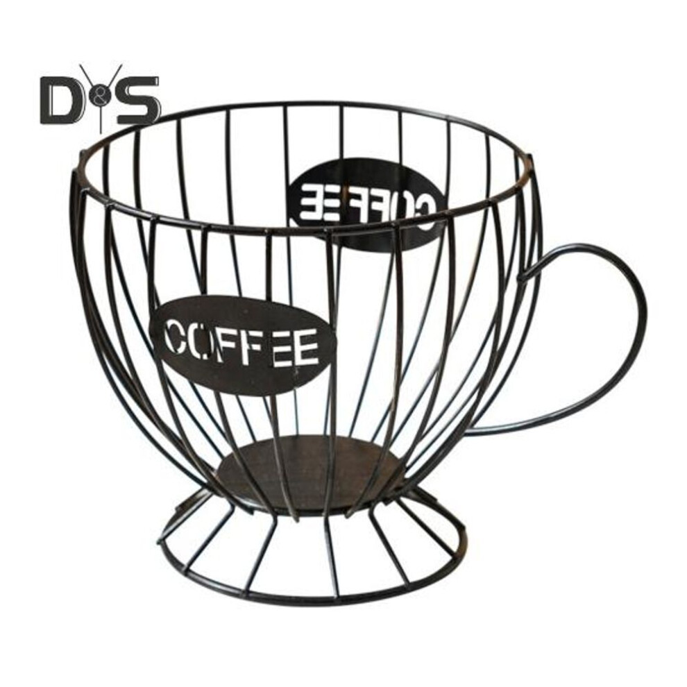 (black) Coffee Pods Holder Counter Organizer with Handle Spacious Capacity Quick Access Multi-Purpose Capsule Basket Coffee Bar Accessories