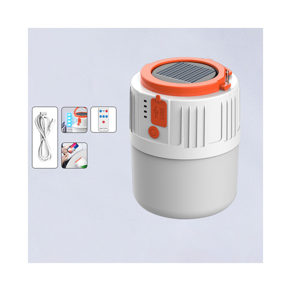 (D) Lampe de charge solaire à LED, économie d'énergie, USB, 24 lampes à perles, lampe de marché nocturne, lampe