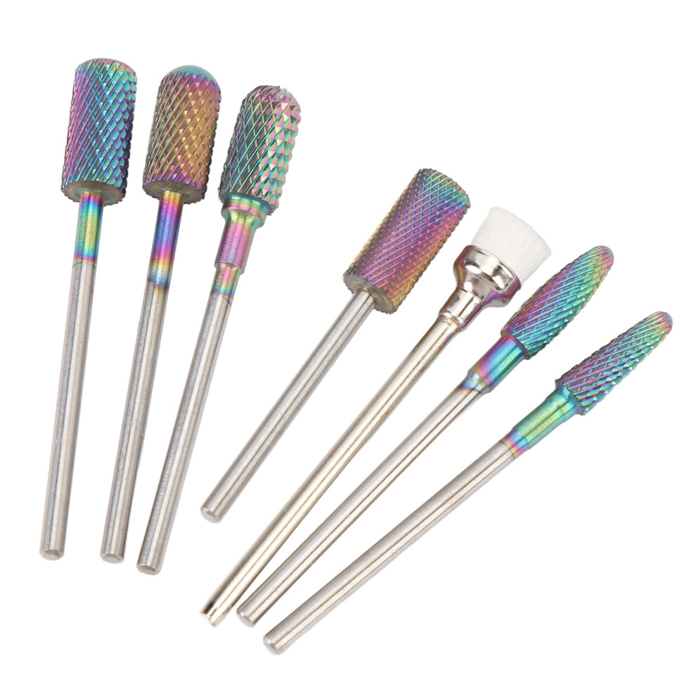 7pcs Drill Bits for Nails Tungsten Carbide Drill Bits Manicure Pedicure Remover Tools for Acrylic Gel Nails