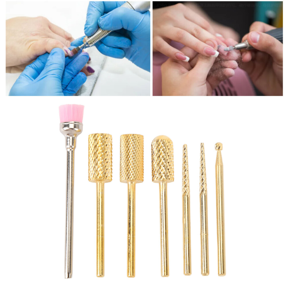 7pcs Nail Drill Bits Set Nail Tungsten Carbide Drill Bits Professional Nail Grinding Heads for Home Nail Salon