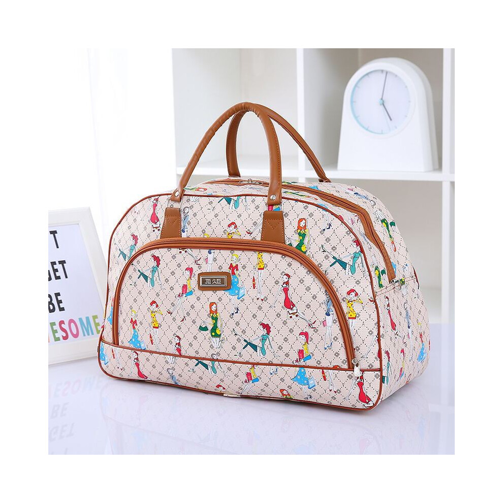 (COLOR GIRL L) 2024 Nouvelle marque sac de voyage étanche en cuir PU sac à main femmes/hommes imprimer sacs de