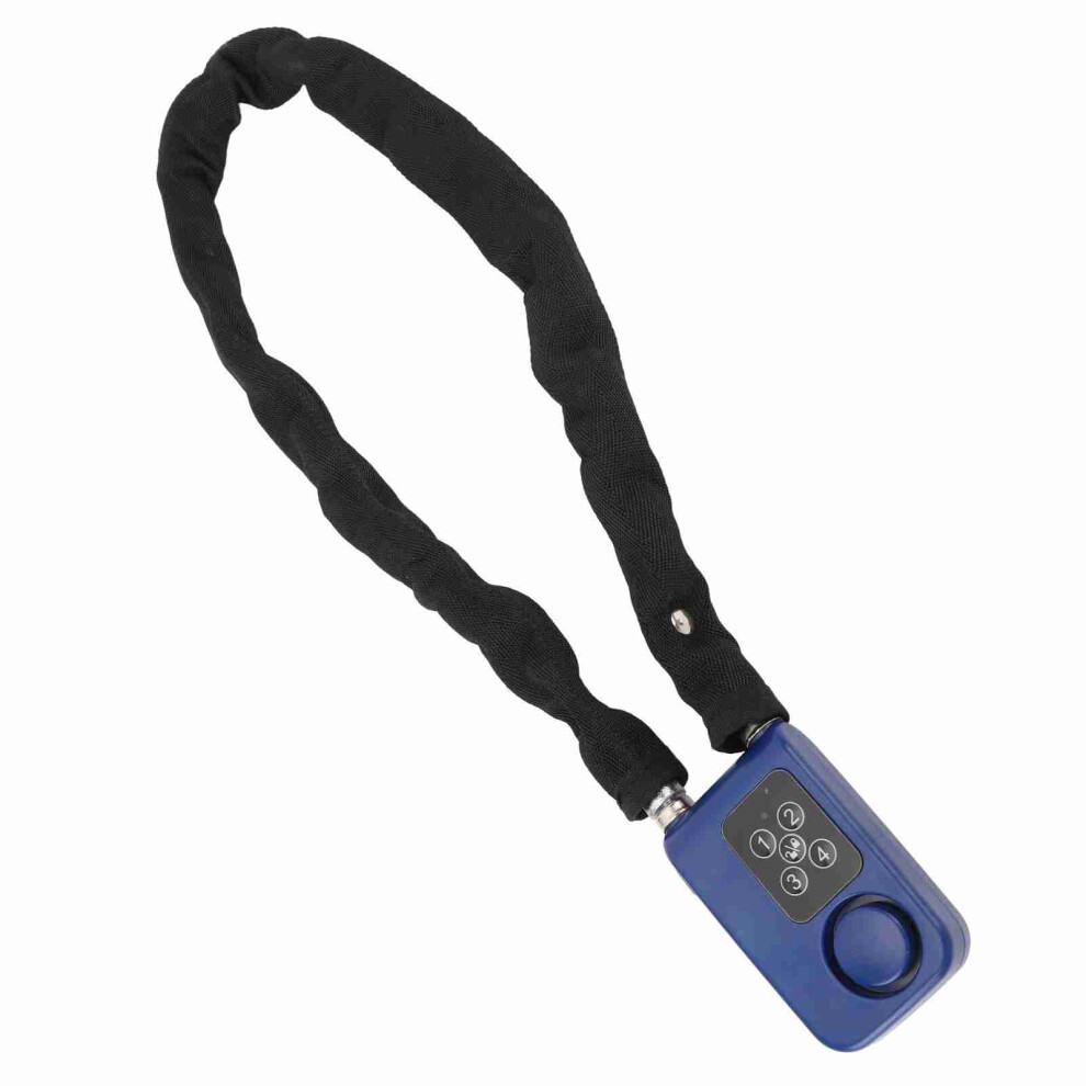 Anti Theft Chain Lock With 110Db Vibration Alarm Keyless Water Resistant Hydraulic Resistant Motorcycle Digital Password Security Lock Blue 4041296724955
