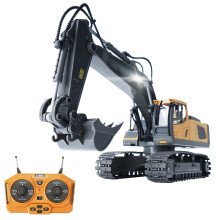 (Pelle télécommandée) Mini bulldozer télécommandé 1:24, véhicule d'ingénierie en plastique, camion-benne, grue,