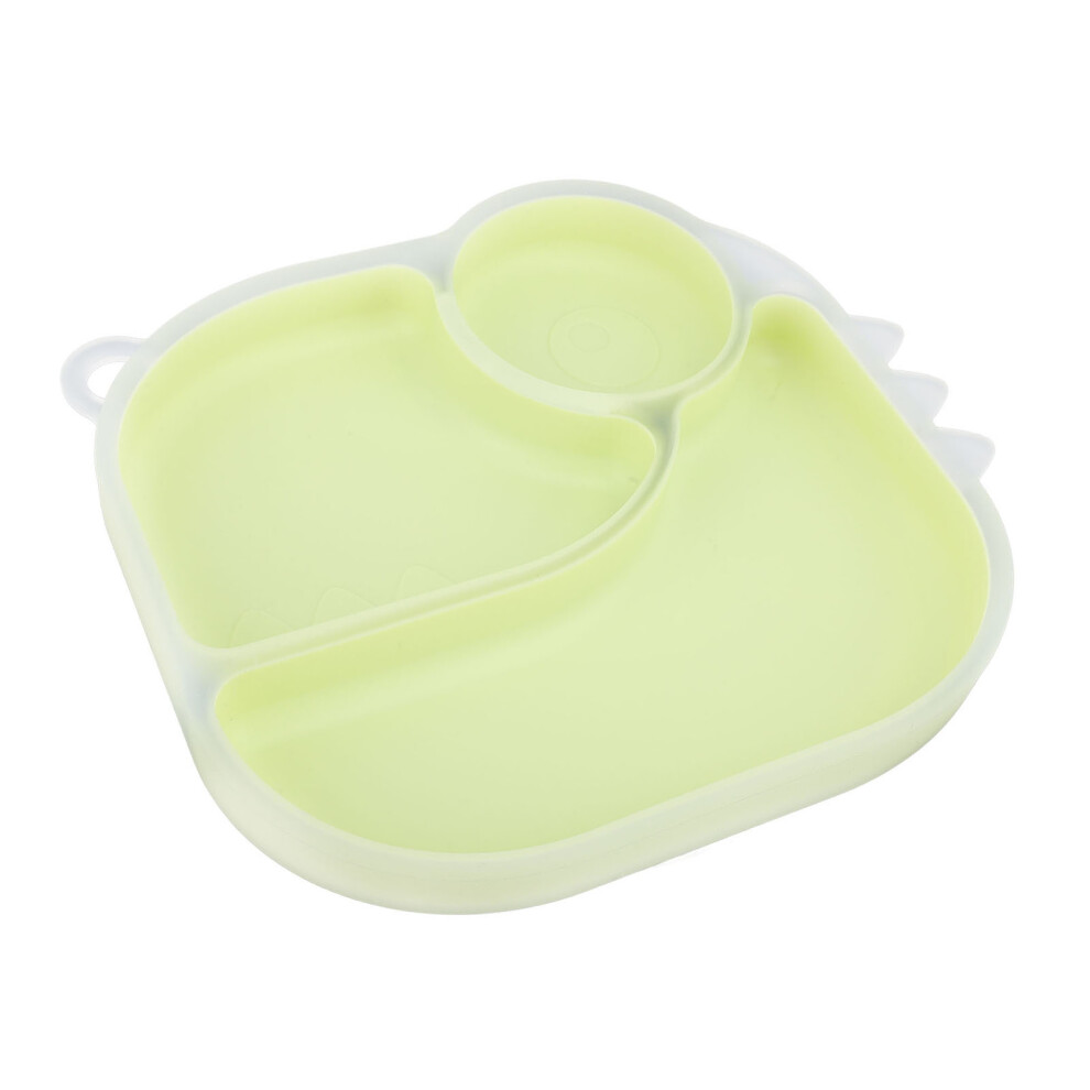 Divided Silicone Suction Plate For Baby Unbreakable Safety Preventing Spills Easy To Clean Toddler Divided Plate Green