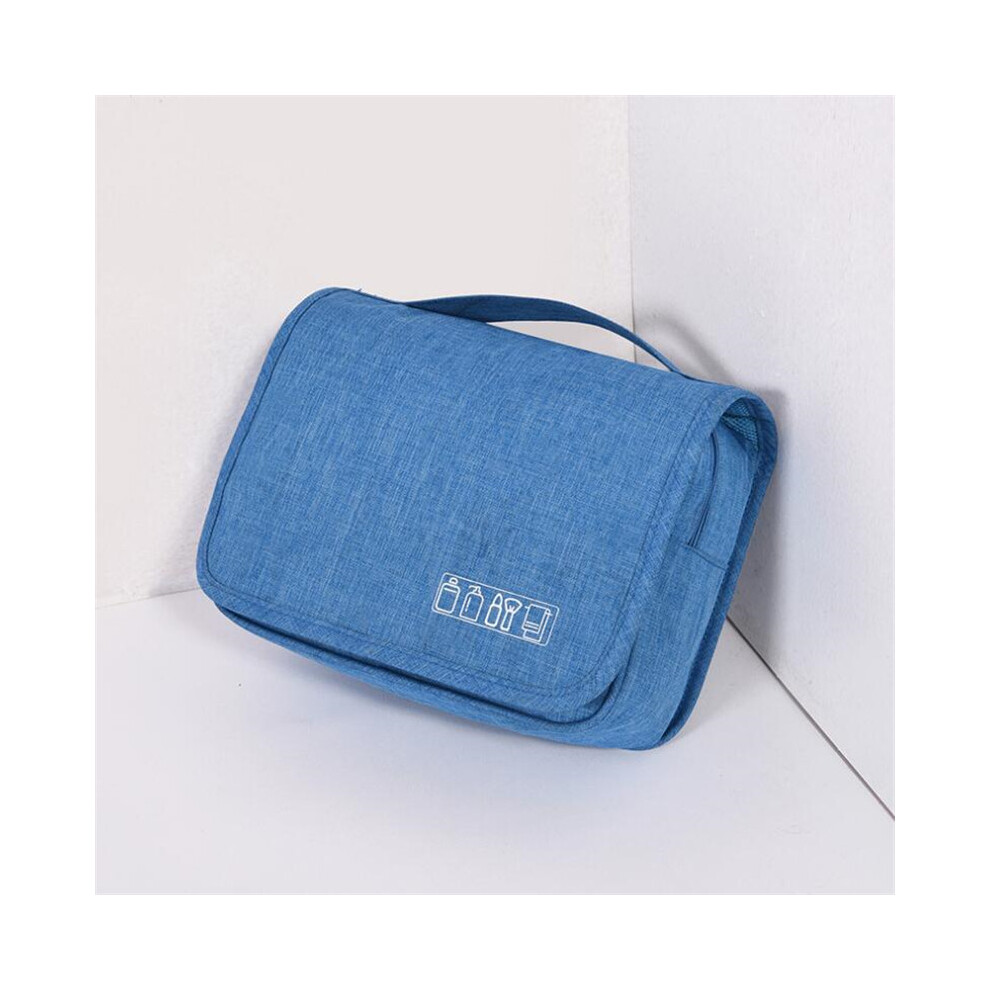 (Bleu) Sac de voyage grande capacité, sac de rangement de toilette étanche, sac de maquillage multifonctionnel