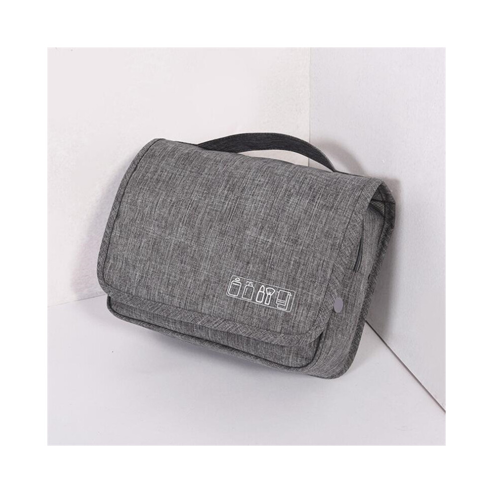 (Gris) Sac de voyage grande capacité, sac de rangement de toilette étanche, sac de maquillage multifonctionnel