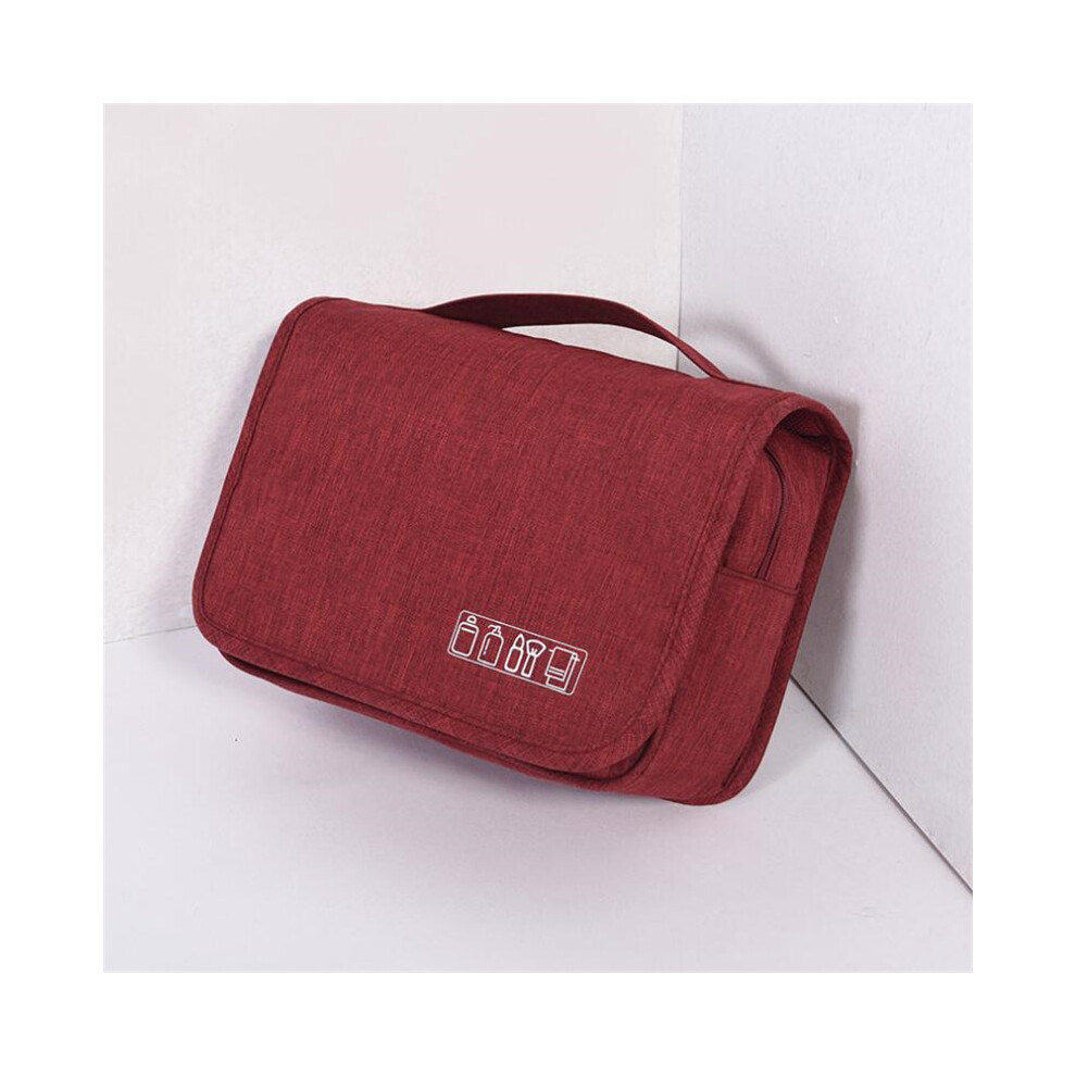 (Bourgogne) Sac de voyage grande capacité, sac de rangement de toilette étanche, sac de maquillage à crochet pour