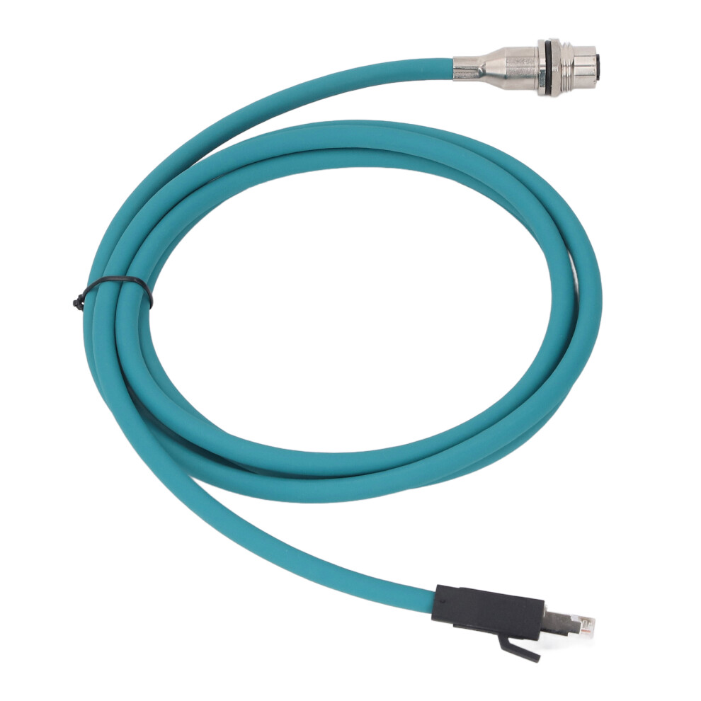 Ethernet Shielded Cable M12 8Pin X Code Female Rear Mount Socket To Rj45 Male Connector Adapter Cord Water 2 Meter Blue 5071296727495