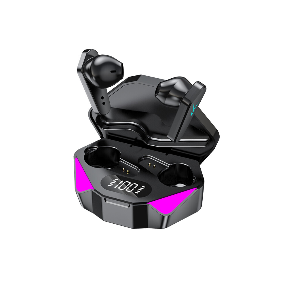 (x15 NOIR) Casque de jeu T33 TWS X15 Casque Bluetooth à faible latence Casque stéréo sans fil 5.2 à réduction