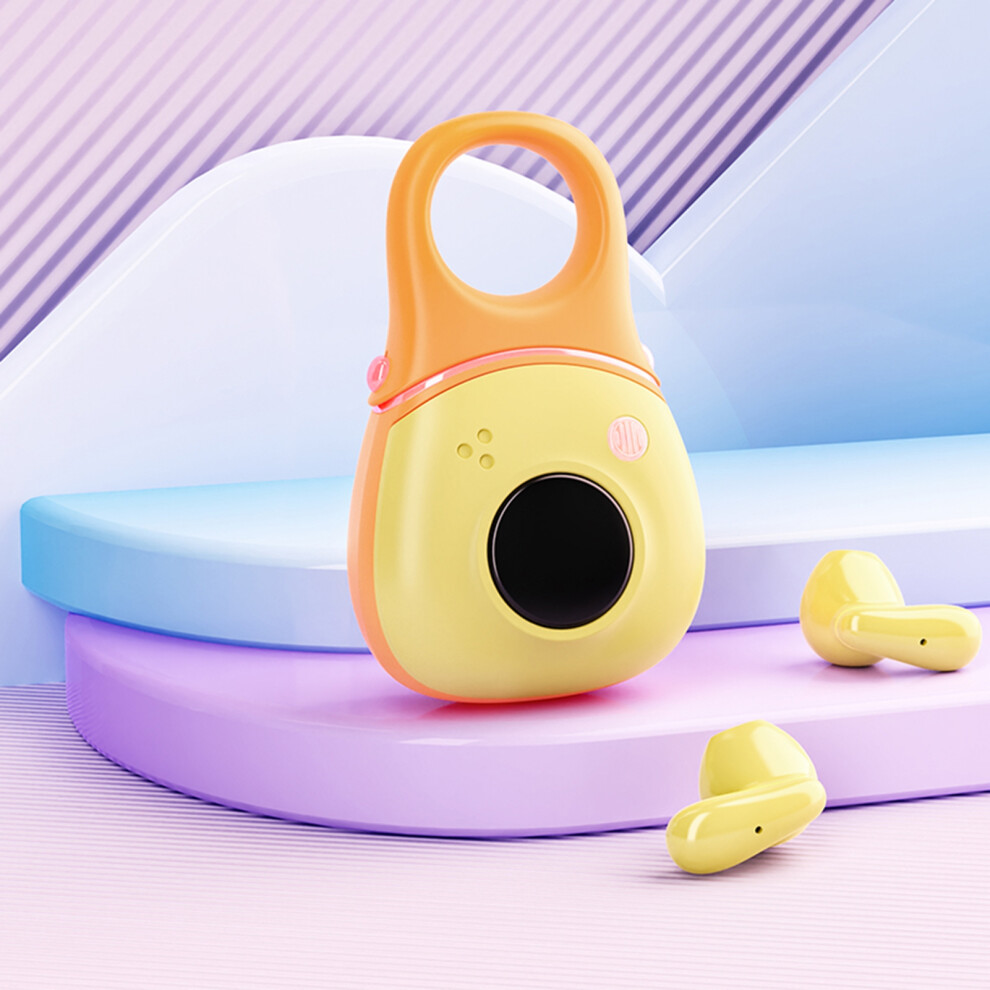 Wireless Earbuds With Led Lights Camera Shaped Bt Headphones With Hifi Sound Multifunction Language Translator Earbuds With Lanyard Yellow 9481296728433