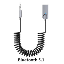 (Bluetooth 5.1) Adaptateur sans fil Bluetooth 5.1 Dongle USB Jack 3,5 mm Audio de voiture Aux Kit mains libres