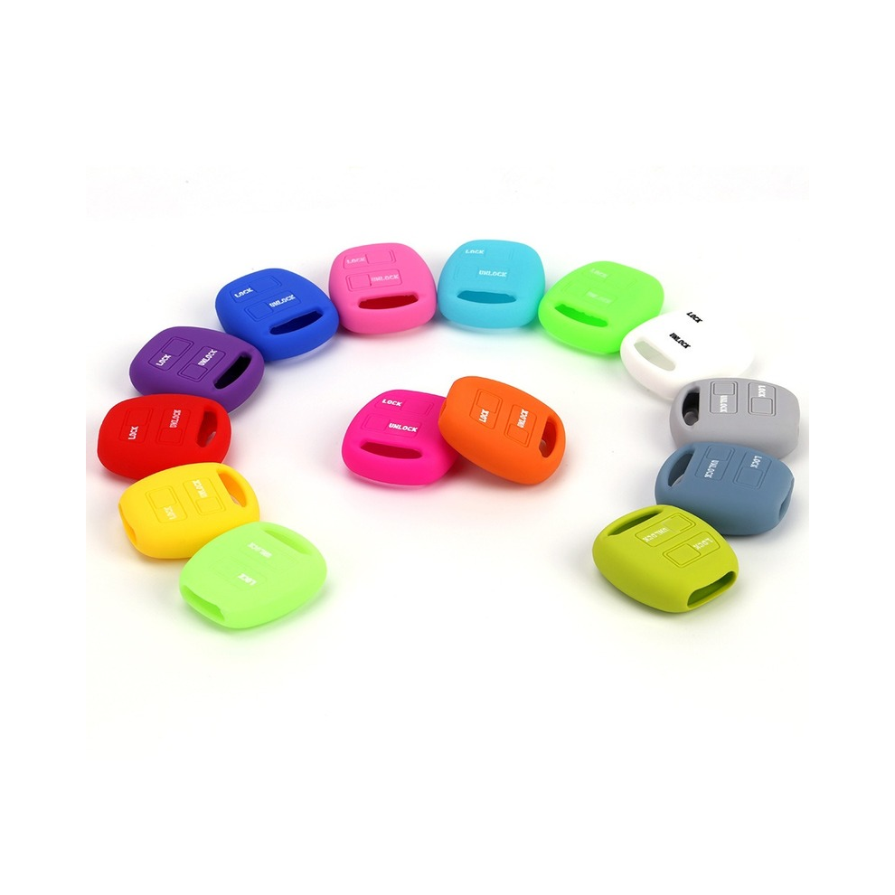 (Bleu lumineux) Coque de clé à 2 boutons compatible avec Toyota Yaris Avensis Camry Corolla Carina Prado Prius
