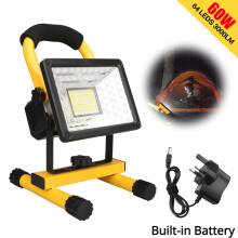 Projecteur LED portable rechargeable 30 W, étanche, alimenté par batterie, idéal pour le travail en extérieur