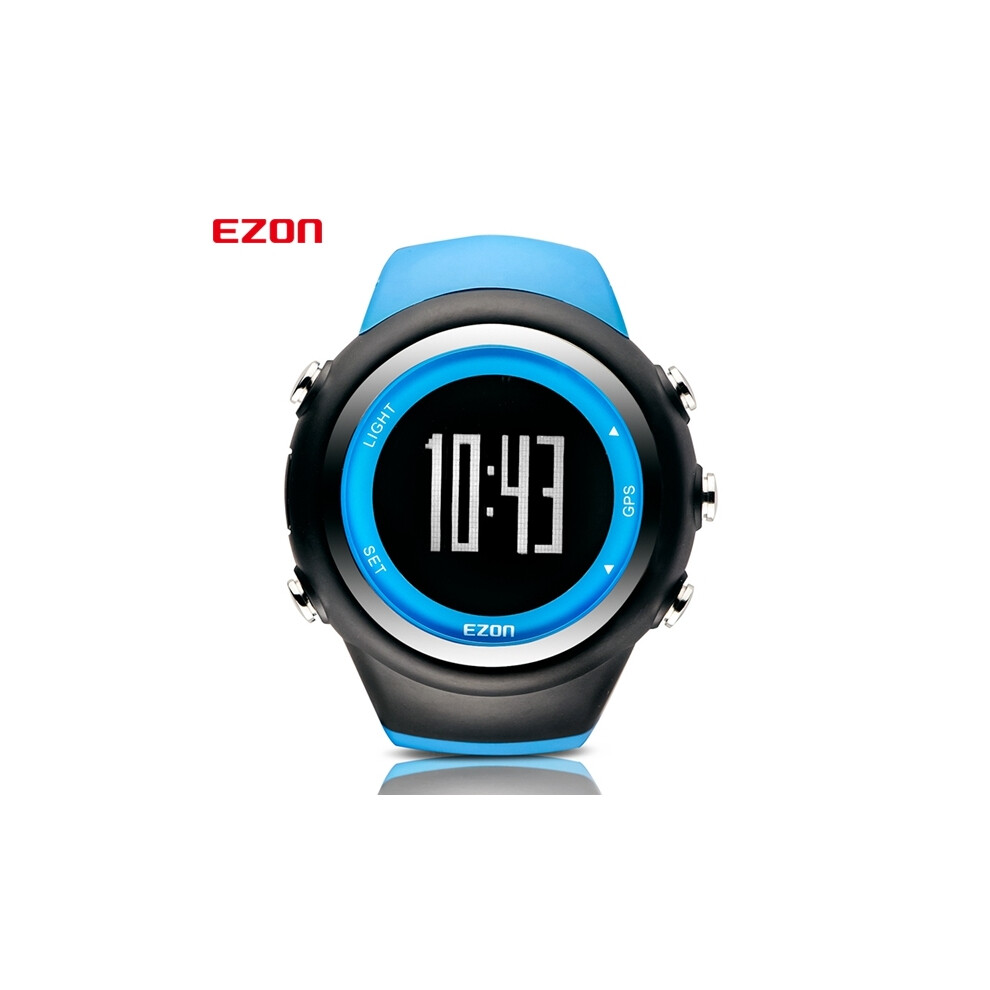 Montre de sport numérique pour homme (bleue), GPS, compteur de vitesse, allure, distance, calories brûlées, étanche