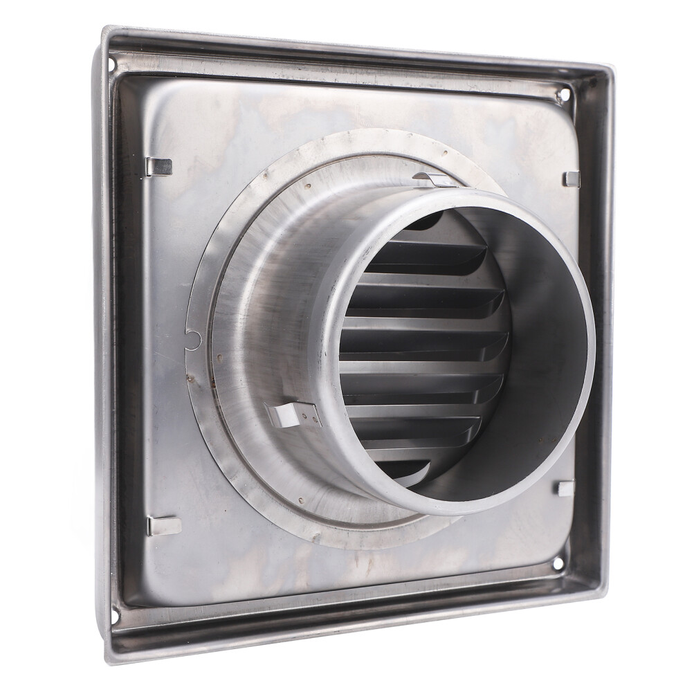 Exterior Wall Vent Cover with Flats 100mm Square SUS304 Stainless Steel Dryer Exhaust Vent Cover for Bathroom Kitchen-image-OPC-PH9GDPG-NEW