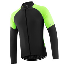 Men's Basic Riding Jerseys Full Zipper Long Sleeves Bike Shirt with Reflective Strips Lightweight Breathable Biking Jersey for Men
