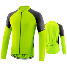 Men's Basic Riding Jerseys Full Zipper Long Sleeves Bike Shirt with Reflective Strips Lightweight Breathable Biking Jersey for Men