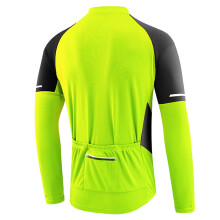 Men's Basic Riding Jerseys Full Zipper Long Sleeves Bike Shirt with Reflective Strips Lightweight Breathable Biking Jersey for Men