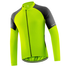 Men's Basic Riding Jerseys Full Zipper Long Sleeves Bike Shirt with Reflective Strips Lightweight Breathable Biking Jersey for Men