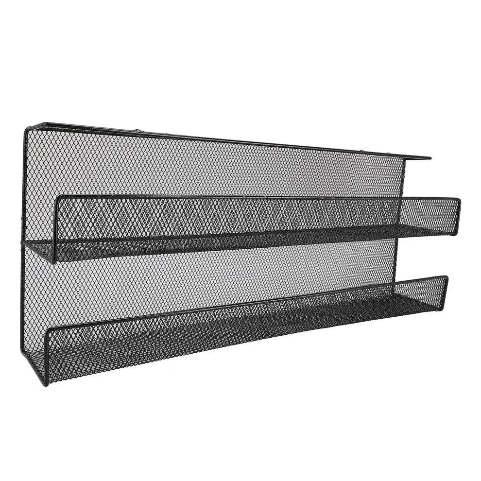 Under Desk Storage Basket Iron Double Layer Under Desk Power Strip Cable Management Storage Shelf For Home Office Black S 4951296732662