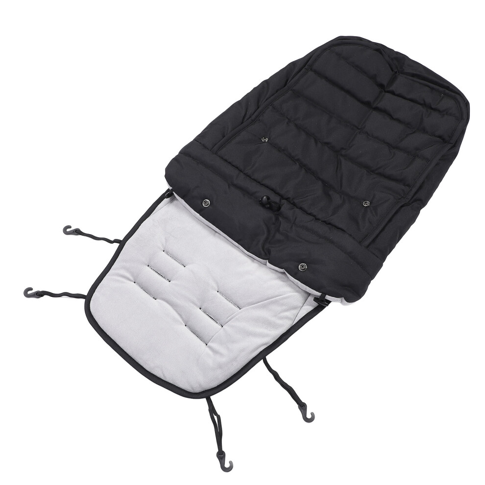 Baby Stroller Footmuff Windproof Toddler Footmuff Thickened Stroller Foot Cover With Tightening Lock For Cold Weather Black