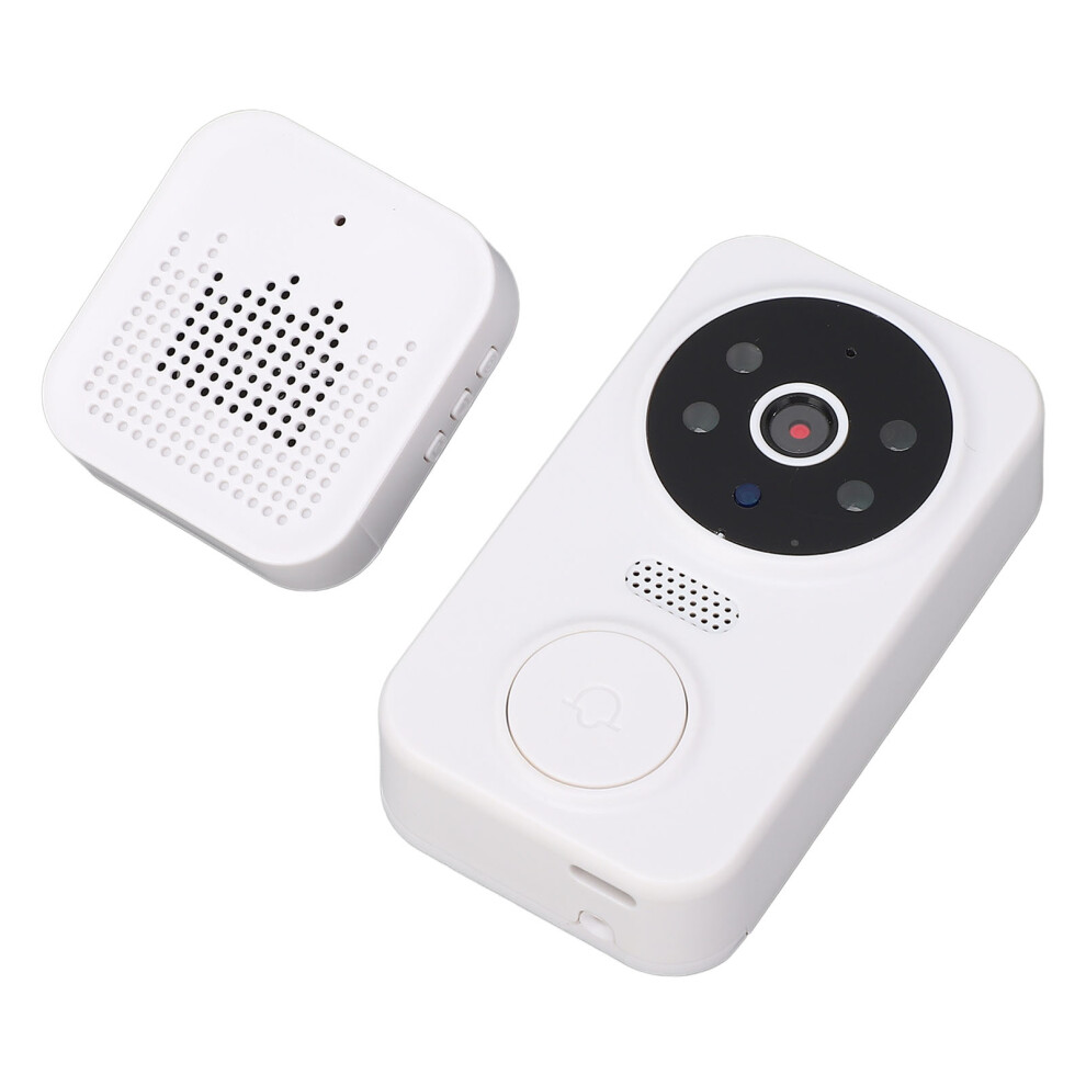 Wireless Video Doorbell 480P Hd Intercom Night Vision Sound Change Portable Smart Visual Doorbell For Home Security M8 White Built In Batte 4681296738592