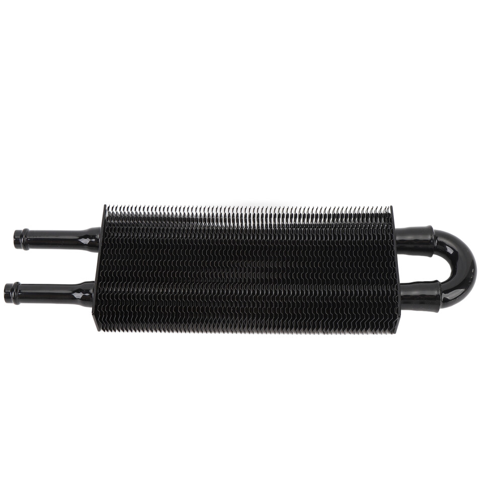 2 Row Transmission Oil Cooler Aluminium Alloy 233Mm Universal Engine Oil Cooler Kit With Pipe For Vehicle Black 7901296738680